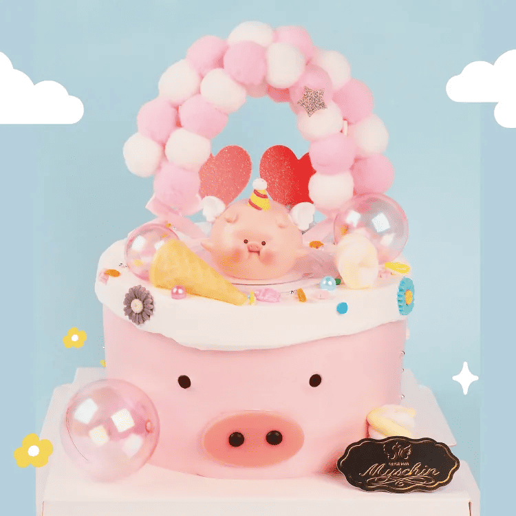 快樂豬造型兒童蛋糕／圖取自麥仕佳烘焙坊